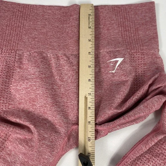 Gymshark Leggings Womens Pink Seamless High Waist Textured Yoga Gym Pants - Picture 4 of 9